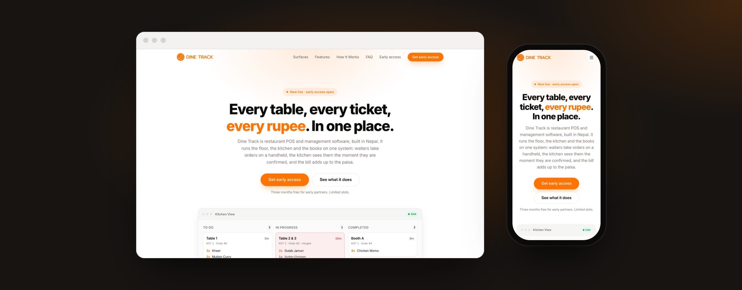 Dine Track screenshot 1